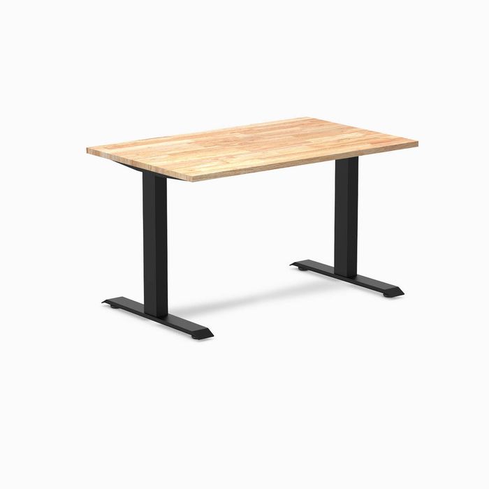 Desky Fixed Height Rubberwood Office Desk Matte Black Frame 120cm