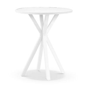 Houston Outdoor 90cm Round Aluminium Bar Table White