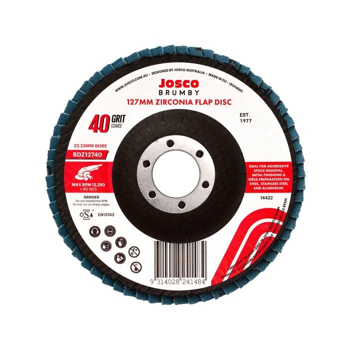 Josco 125mm 40 Grit Abrasive Flap Disc