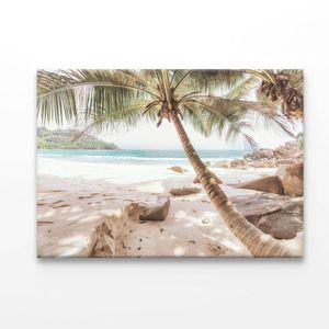 Beach With Palm Trees  Print 100% Australian Made 120 x 90cm  (Acrylic)