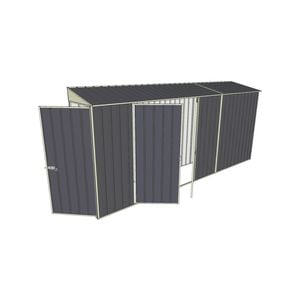 Build-a-Shed 0.8 x 4.5 x 2m Hinged Door Tunnel Shed with Double Hinged Doors - Grey