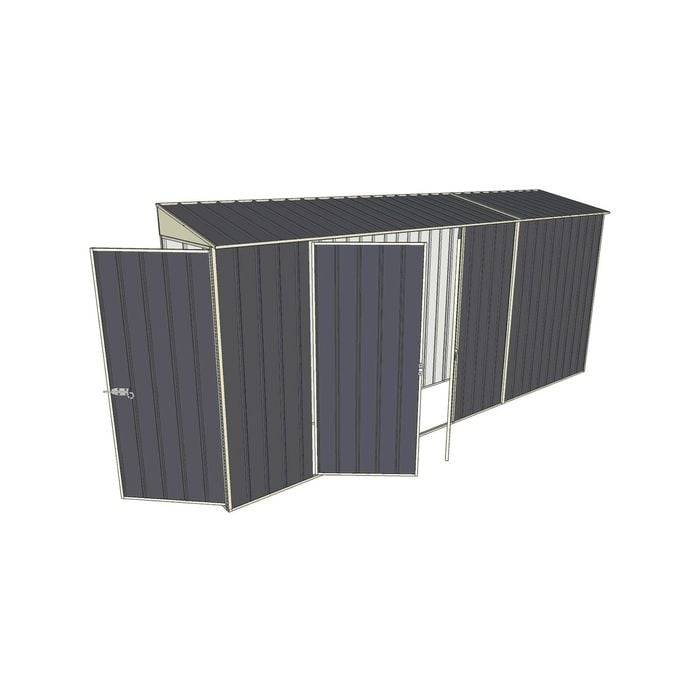 Build-a-Shed 0.8 x 4.5 x 2m Hinged Door Tunnel Shed with Double Hinged Doors - Grey