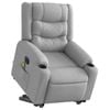 vidaXL Electric Stand up Massage Recliner Chair Armchair Light Grey Fabric