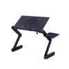 Provecta Portable Foldable Laptop Table Black Adjustable Desk Tray With Mouse Pad