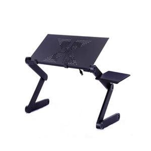 Provecta Portable Foldable Laptop Table Black Adjustable Desk Tray With Mouse Pad