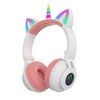 BDI Head-mounted Unicorn Cartoon Led Luminous Stereo Bluetooth Headset Stn-27-white