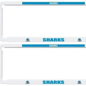 Nrl Car Number Plate Frame - Set Of Two - Cronulla Sharks - Front/back