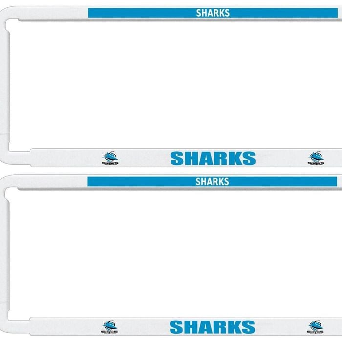 Nrl Car Number Plate Frame - Set Of Two - Cronulla Sharks - Front/back