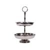 SSH COLLECTION Kate 27cm Tall 2 Tier Cake Stand - Polished Steel