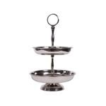 SSH COLLECTION Kate 27cm Tall 2 Tier Cake Stand - Polished Steel