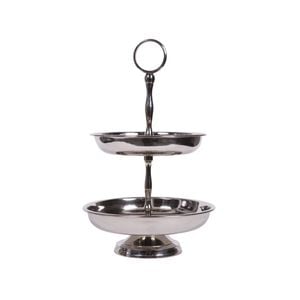 Ssh Collection Kate 27cm Tall 2 Tier Cake Stand - Polished Steel