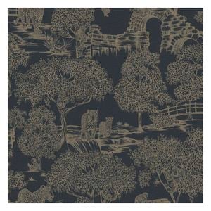 Samar Navy Animal/Trees Wallpaper 10.05m x 53cm