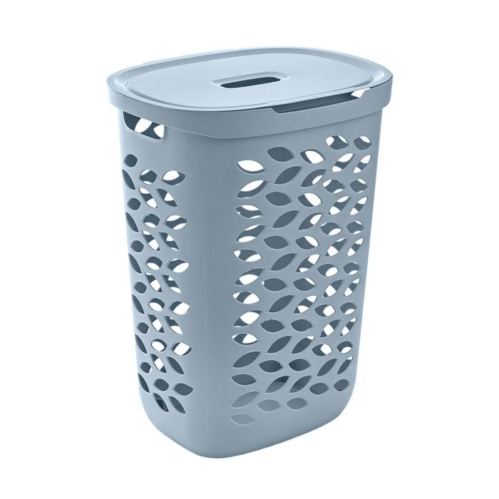 EzyStorage 62.5L Faded Denim Fleur Laundry Hamper With Lid