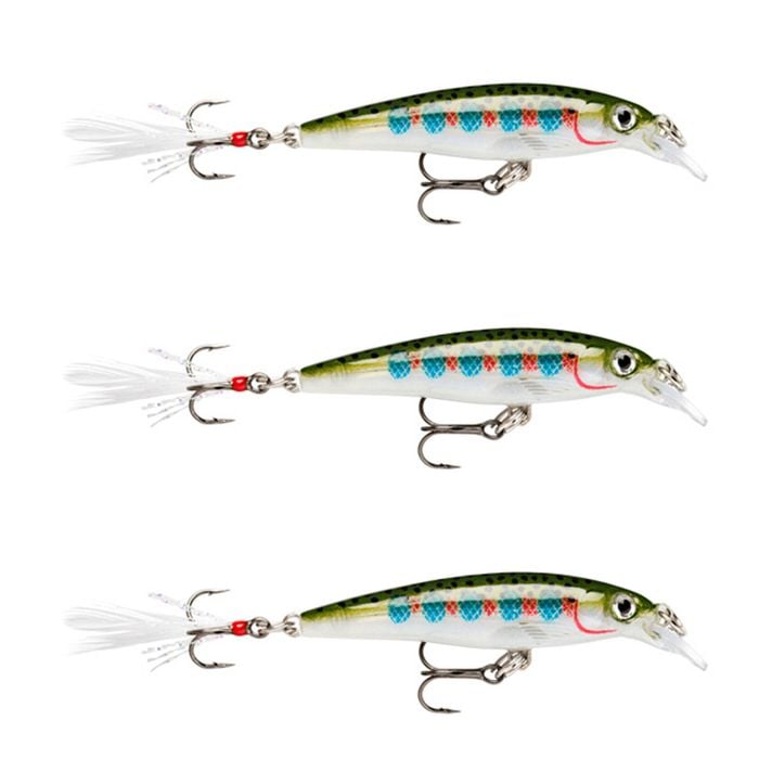 3x Rapala 4cm X Rap Jerkbait/Slashbait Hard Body Fishing Lures - Rainbow Trout