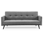Sarantino 3 Seater Modular Linen Fabric  Bed Sofa Armrest Light Grey