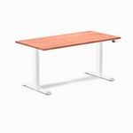 Desky Dual Red Cedar Softwood Sit Stand Desk 1500x750mm White Frame Leg
