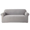 Catzon 1 Seater Stretch Sofa Cover Couch Cover Washable Jacquard Fabric-LightGrey(S)
