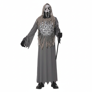 More Than Party Adults Zombie Ghoul Halloween Costume Hooded Tattered Robe Mask