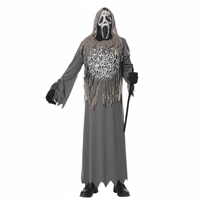 More Than Party Adults Zombie Ghoul Halloween Costume Hooded Tattered Robe Mask