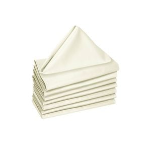 Hoydu Set of 8 Cotton OR Poly Cotton Napkins Marshmallow 40 x 40 cm