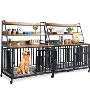 Advwin 2PCS Dog Crate Furniture Heavy Duty Dog Cage Sturdy Dog Kennel Storage Rack