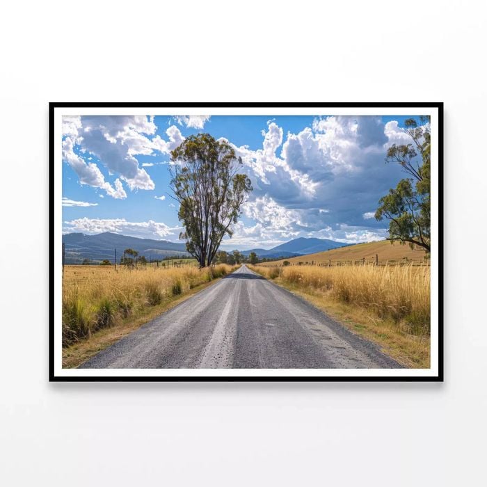 Road, Trees, Sky & Mountains  Print 100% Australian Made 120x90cm  (Poster)