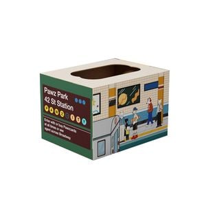 Pawzcity 46cm Cardboard Cat Scratcher House - New York Subway