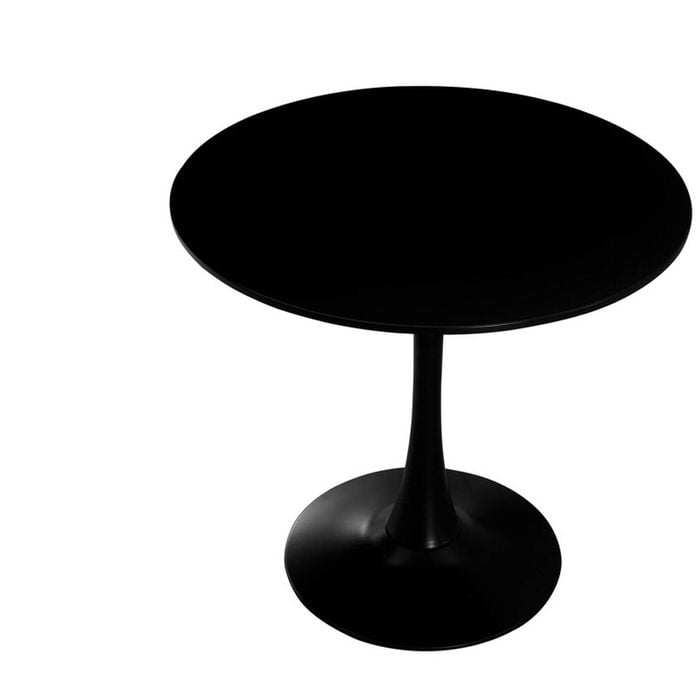BRIBRION 80cm Round Tulip Dining Table Pedestal Metal Base 2-4 Seater Black
