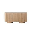 Raimon Furniture Sibley Artificial Marble Sideboard Buffet Unit Storage Cabineet 3-Doors White Travertine