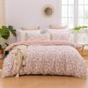 Dreamaker Cottage Flowers 100% Cotton Reversible Quilt Cover Set Pink King Bed