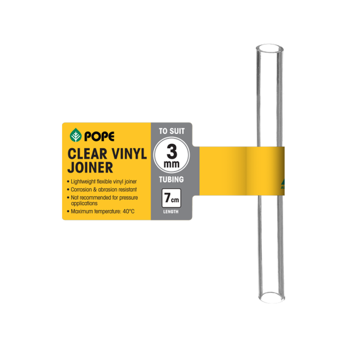 Pope 3mm x 7cm Clear Vinyl Tubing Joiner