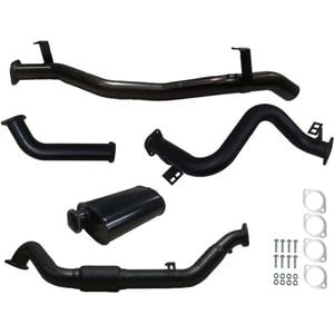 Ignite Exhausts Turbo Back For Toyota Landcruiser 79 Series V8 S/cab 3" No Cat With Muffler Black Aluminised Steel