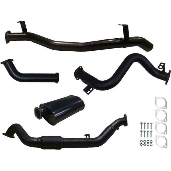 Ignite Exhausts Turbo Back For Toyota Landcruiser 79 Series V8 S/cab 3" No Cat With Muffler Black Aluminised Steel