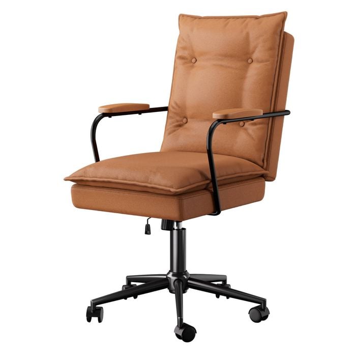 Levede Adjustable PU Ergonomic Office Chair Brown
