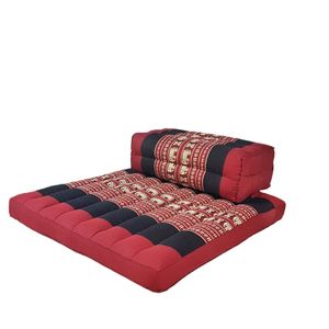 Handmade Meditation Cushion & Seating Block Set - Red