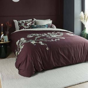 Bedding House x Van Gogh King Van Gogh Blossom Dark Red Cotton Quilt Cover Set