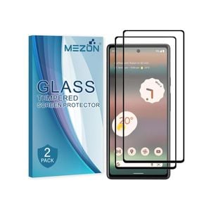 2 Pack MEZON Google Pixel 6a (6.1") Full Cover Tempered Glass Screen Protectors