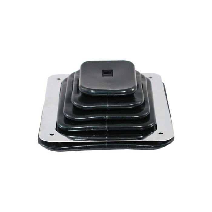 Small Rubber Universal Shifter Boot with Chrome Plate 5-5/8" x 6-3/4"