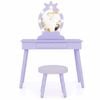 Costway Kids Vanity Set Princess Makeup Dressing Table & Stool Purple