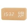 Catzon Wooden Alarm Clock With 3 Alarms 3 Brightness Voice Control-bamboo