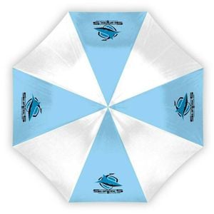 NRL Compact Umbrella - Cronulla Sharks - Rain - Glovebox - 60cm Length W17cm