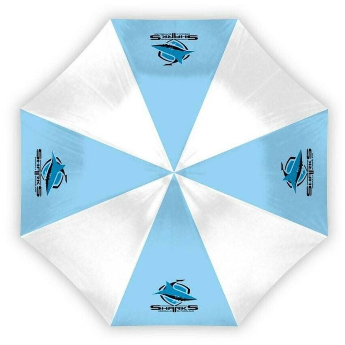 NRL Compact Umbrella - Cronulla Sharks - Rain - Glovebox - 60cm Length W17cm