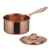 Anygleam Rose Gold 304 Stainless Steel Saucepan Milk Pot Small Soup Noodle Pot with Lid Long Handle Induction Compatible