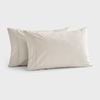 Dreamaker 300tc Cotton Percale Standard Pillowcase Oat Twin Pack
