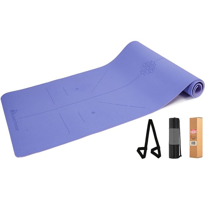 METEOR 183x65cm TPE Yoga Mat in 6mm Thickness (Pink Blue)