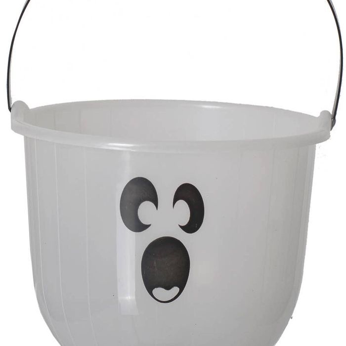 Friendly White Ghost Glow in the Dark Trick or Treat Bucket