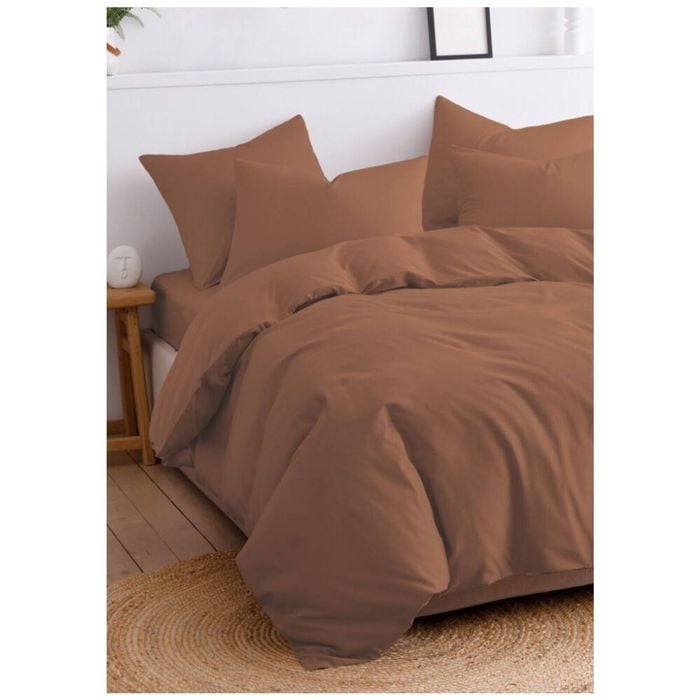 The Lighthouse Washed Cotton Quilt Duvet Cover Bedding Set King Bed Clay