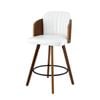 Artiss 58cm Seat Height Wooden Bar Stools Swivel Kitchen Counter Stool Chair with PU Seat Backrest