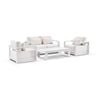 Whitehaven 2+1+1 Outdoor Aluminium Lounge Set White With Santorini Coffee Table & Sunbrella Canvas Cushions