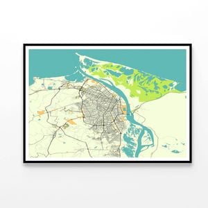 Map Of Barranquilla, Atlantic, Colombia  Print 100% Australian Made 120x90cm  (Poster)